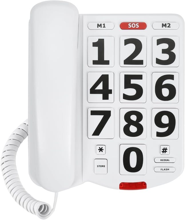 Large Button Landline Phone for Seniors - Easy-to-Dial Big Numbers