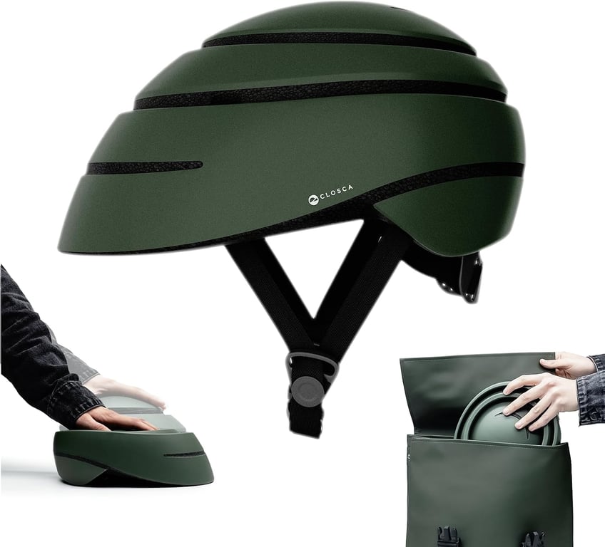 CLOSCA. Foldable Helmet. The Bike Helmet for Women and Men. Certificate for Bicycle, Scooter, Electric Bicycle, Inline Skates and Skateboards.
