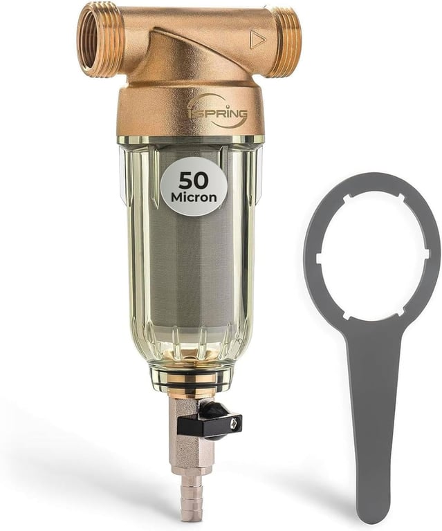 iSpring WSP-50 Spin Down Sediment Filter, Whole House Prefilter, 50 Micron
