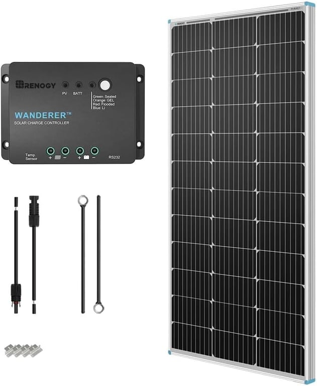 Renogy 100W 12V Solar Panel Starter Kit with 30A PWM Controller