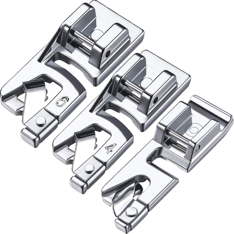 Boao 3 Pcs Narrow Rolled Hem Sewing Machine Presser Foot Set 3mm, 4mm,6 mm