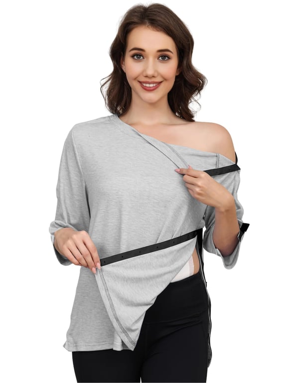 Fififlip Women's Post Surgery Snap Shirt
