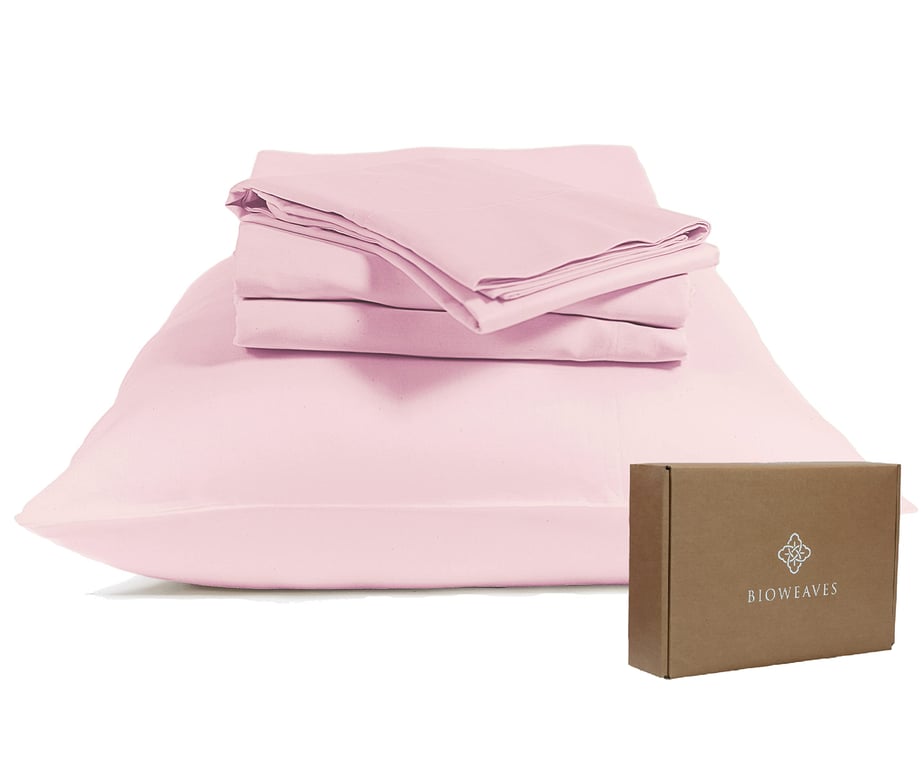 BIOWEAVES Organic Cotton Sheets King Blush