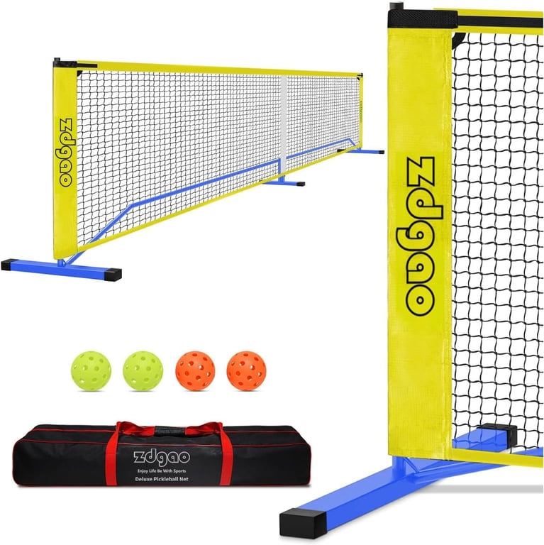 Zdgao Portable Pickleball Net with Pickleballs and Carry Bag for Driveway