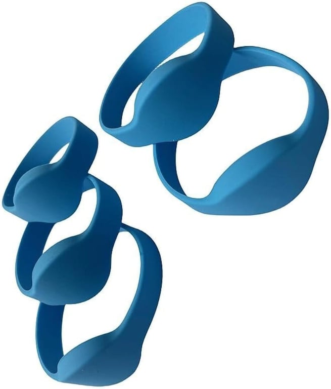 YARONGTECH RFID 13.56MHz ISO14443A Waterproof Silicone Wristband Bracelet for Adults (Pack of 100) (Blue)
