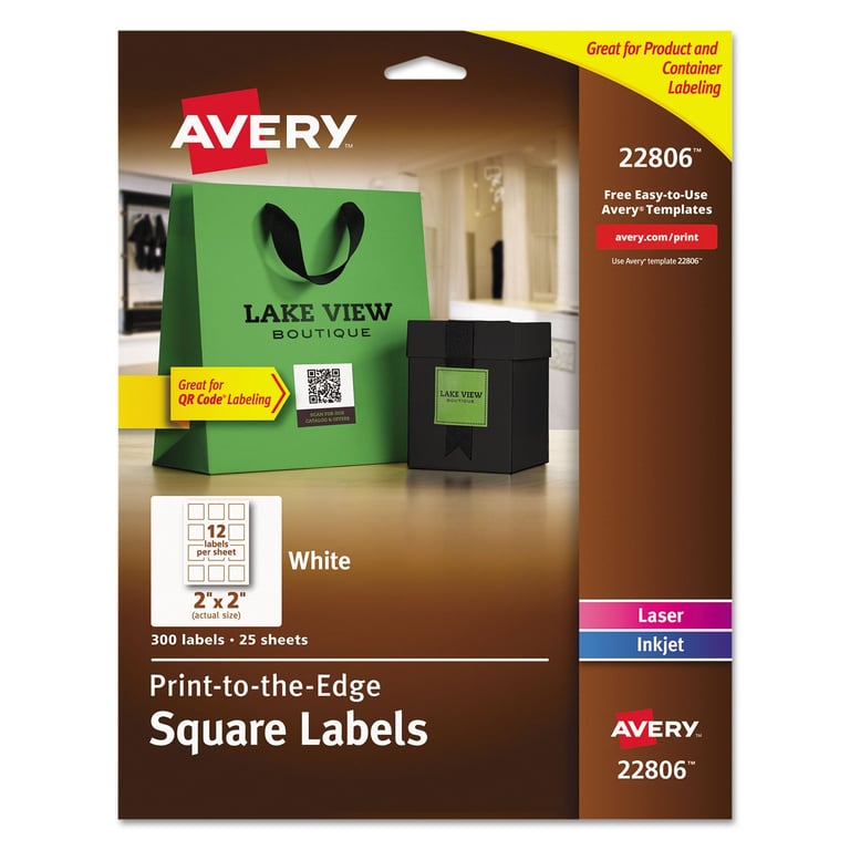 Avery Square Permanent Labels