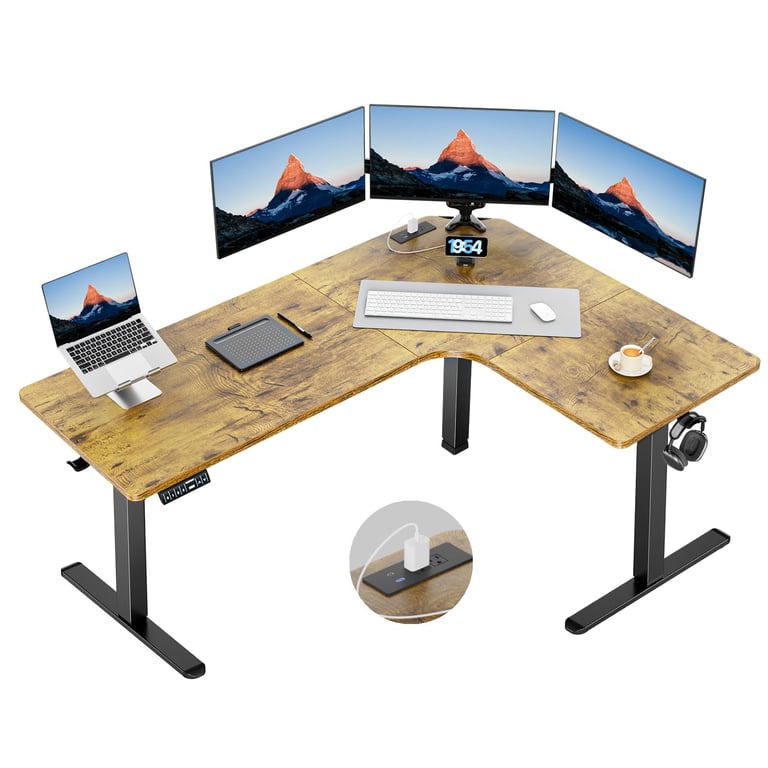 HUANUO Dual Motor L-Shaped Standing Desk