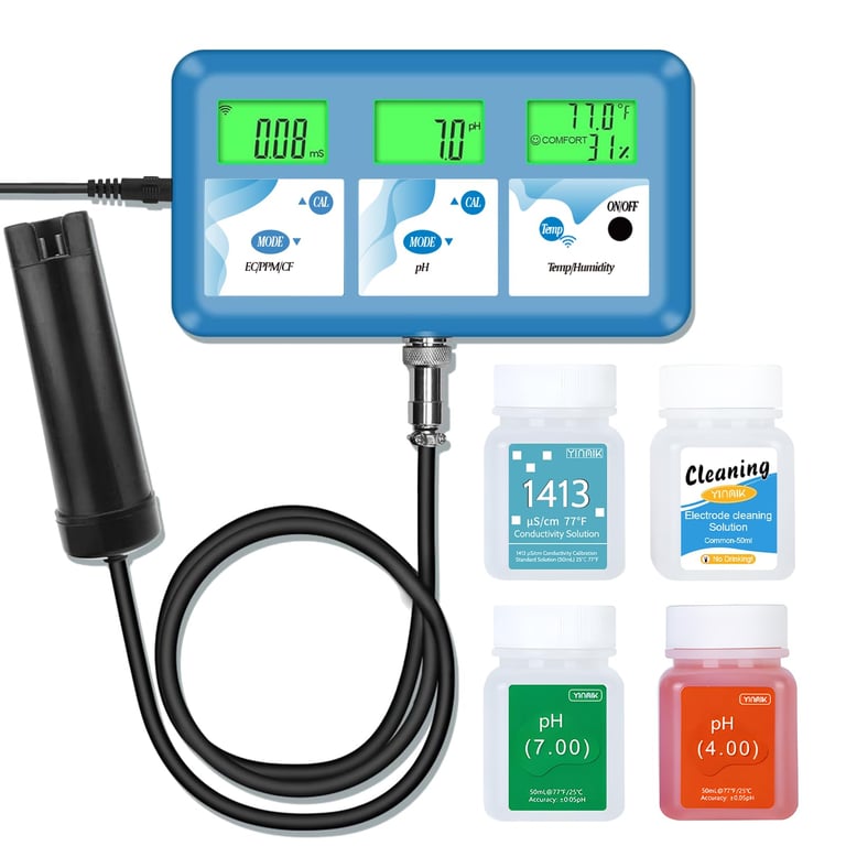 YINMIK 6-in-1 Hydroponic pH EC Monitor