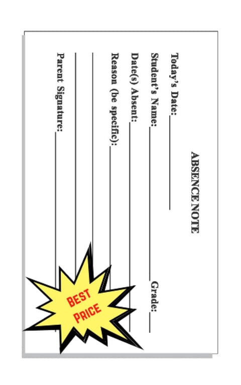 Absence Note Pad