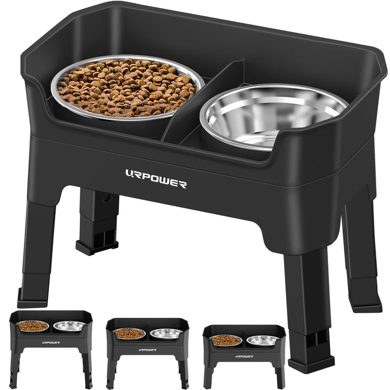 URPOWER 3-in-1 Adjustable Dog Bowl Stand
