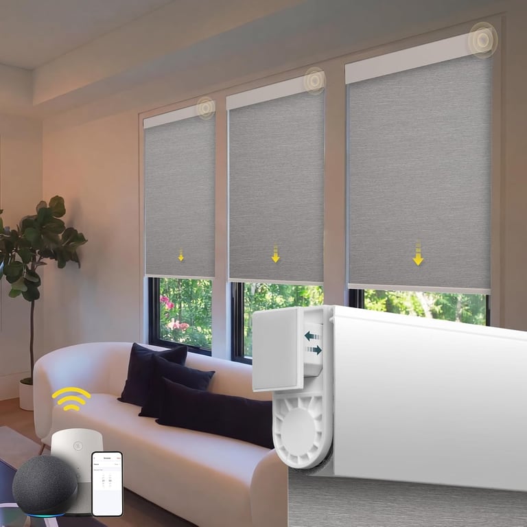 Hapadif Motorized Roller Shades Gray