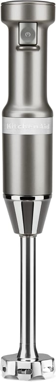 KitchenAid Variable Speed Corded Hand Blender, KHBV53, Contour Silver | Removable 8" Blending Arm, Blending Jar with Lid, BPA-Free Material, Blends Smoothies, Shakes, Soups