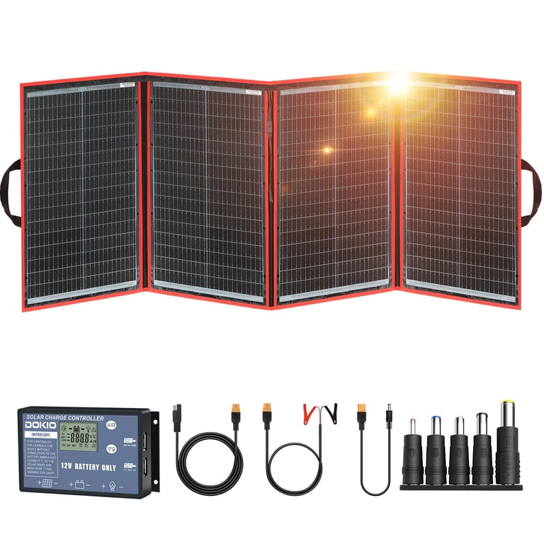 DOKIO 200W Foldable Solar Panel Kit
