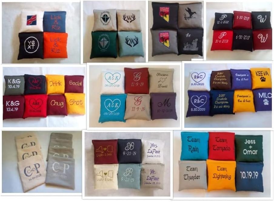 Embroidered Personalized Cornhole Bags