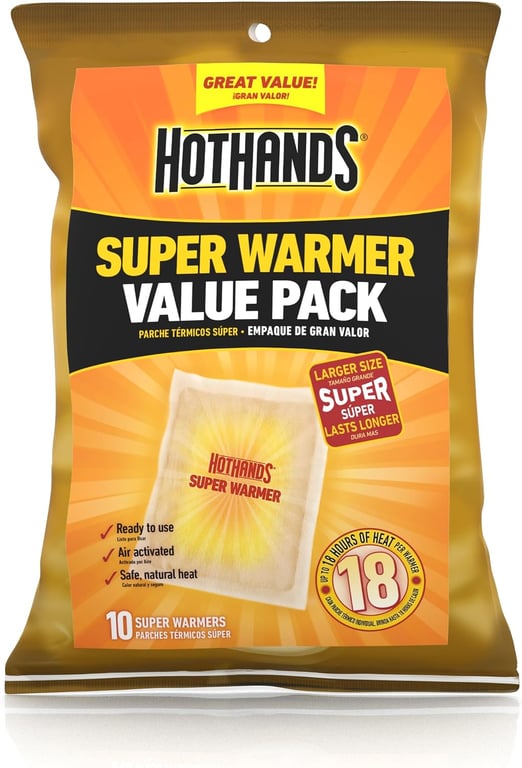 HotHands Super Warmers Value Pack, 10 Warmers - America's Favorite Warmer