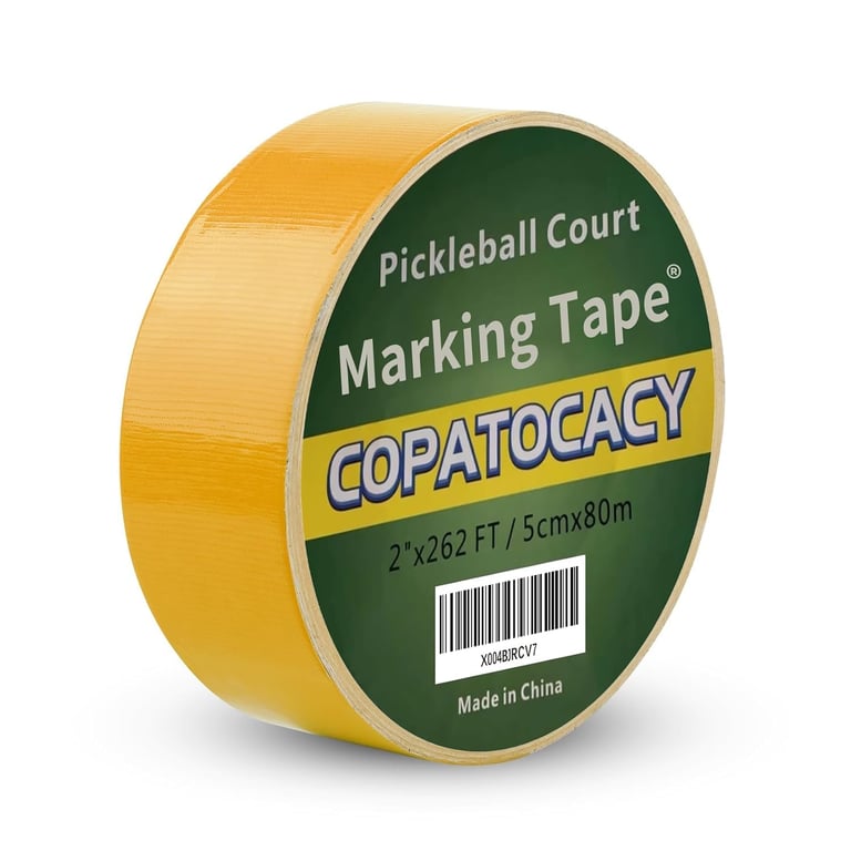 Pickleball Court Tape 2” x 262ft – Heavy Duty Temporary Court Marking Tape for Outdoor & Indoor Courts, Removable Pickleball Lines for Driveway, Gym Floor, Concrete, Basketball, Tennis & Badminton