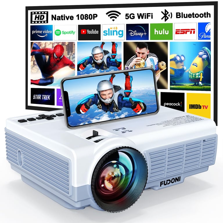 FUDONI WiFi Bluetooth Projector