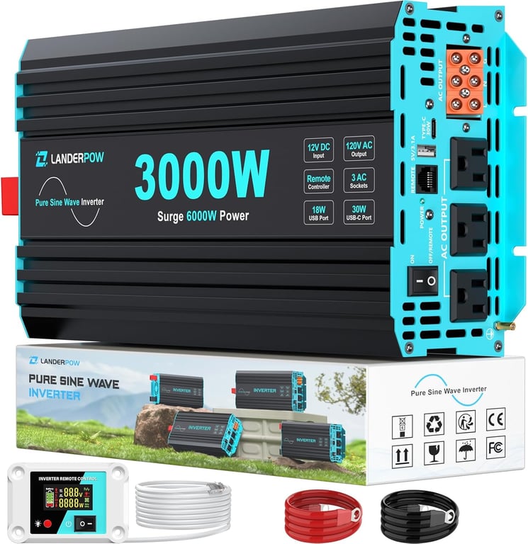 LANDERPOW 3000W Pure Sine Inverter