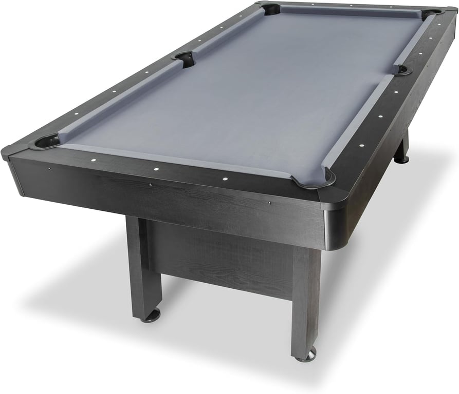 GoSports 7 and 8 ft Pool Tables with Wood Finish - Gray, Black, or Green Felt - Accessories Not Included