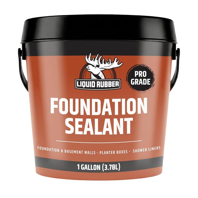 Liquid Rubber Foundation Sealant - Basement Waterproof Sealer, Black, 1 Gal