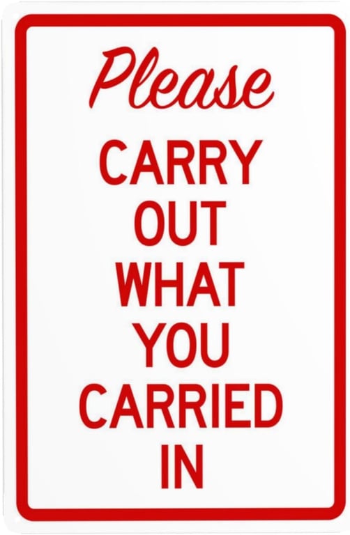 Hiking Trail Etiquette Vintage Metal Tin Sign, Road Outdoor Decor 8x6 Inch