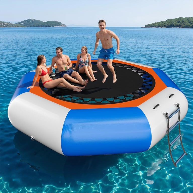 YUMPIE 10FT Inflatable Water Trampoline with Rope Ladder