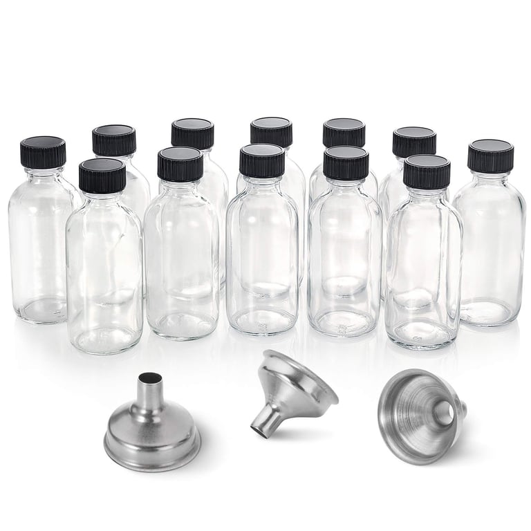 AOZITA 12-Pack 2oz Clear Glass Bottles