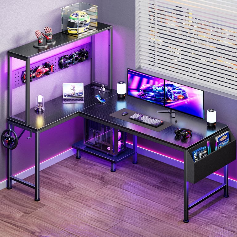 PRAISUN L‑Shaped Gaming Desk