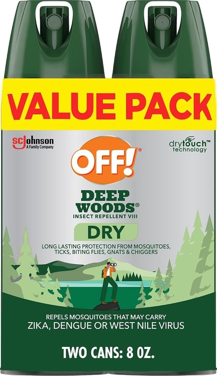 OFF! Deep Woods Dry Insect & Mosquito Repellent Bug Spray, 4 oz, (2-Pack)