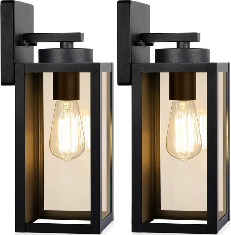 BesLowe Outdoor Wall Light Fixtures, Modern Black Exterior Wall Lanterns