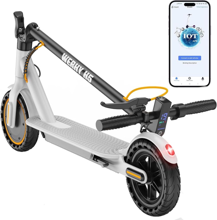 WERHY Electric Scooter, 500W/350W Powerful Motor & 19MPH Top Speed, 16/25/27 Miles Range, Folding E Scooter with Dual Braking for Teens and Adults