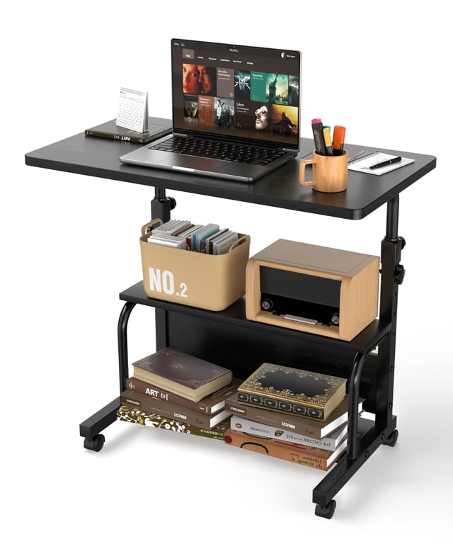 QZMDSM Adjustable Rolling Desk
