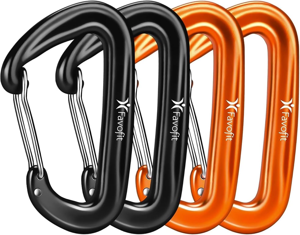 12KN Heavy Duty Carabiner Clips - for Hammocks Keys Keychains Dog Leashes