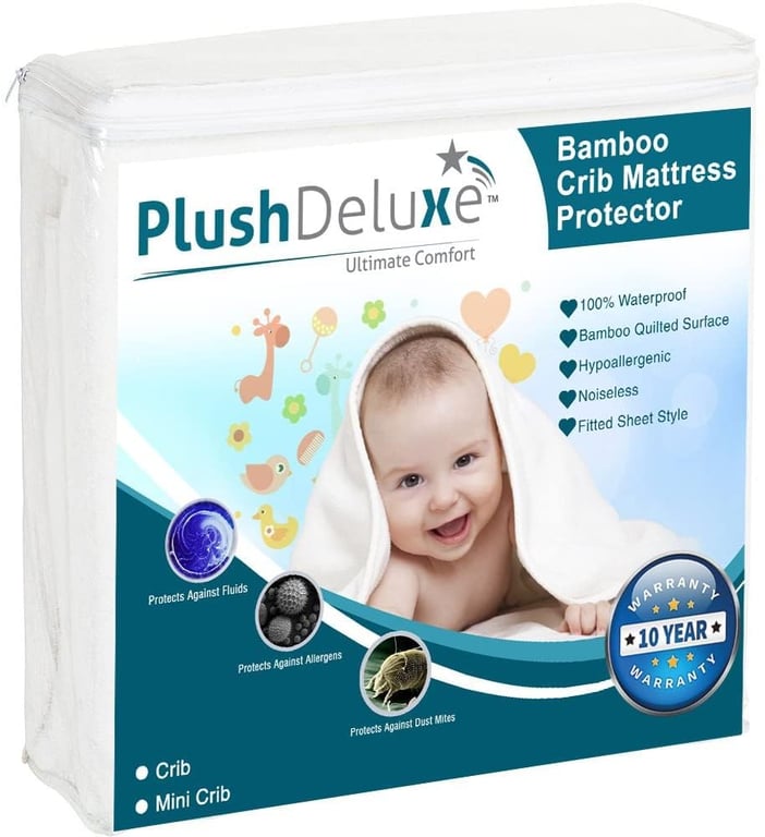 PlushDeluxe Crib Waterproof Mattress Protector