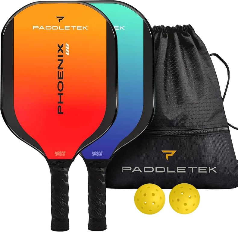 Paddletek Phoenix G6 Pickleball Paddle | Professional Pickleball Paddles with Honeycomb Core, Polycarbonate Surface, Graphite PolyCore & High Tack Performance Grip | USAPA Approved