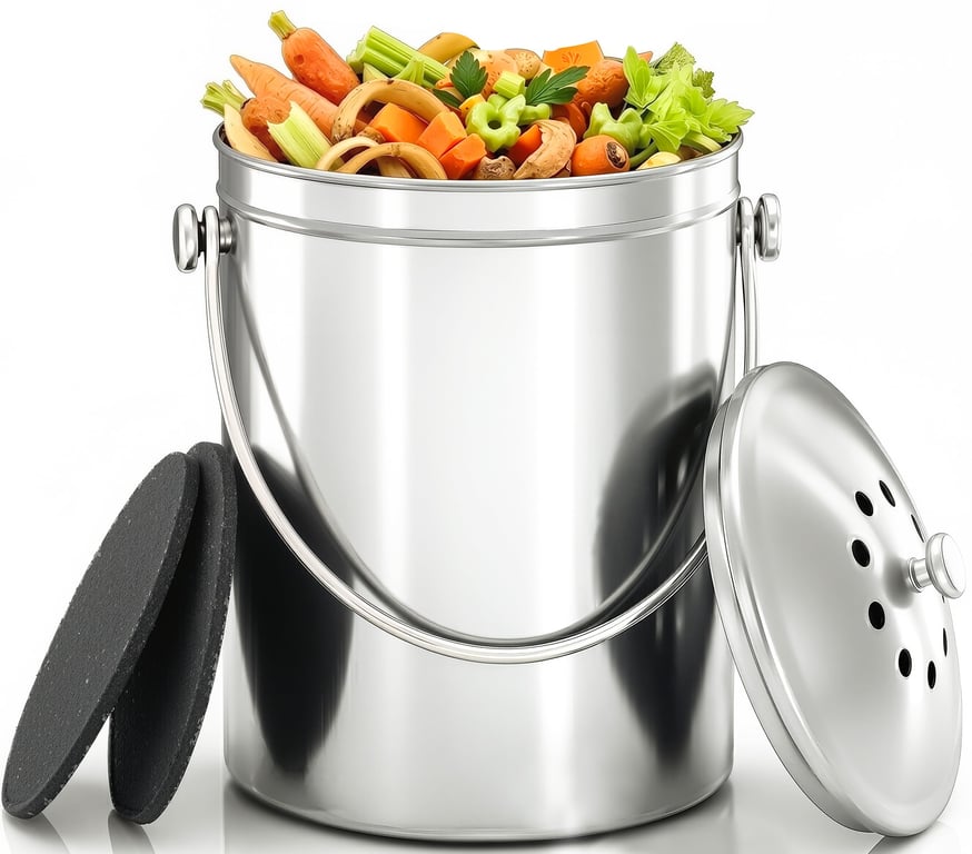 Utopia Kitchen Stainless Steel Compost Bin