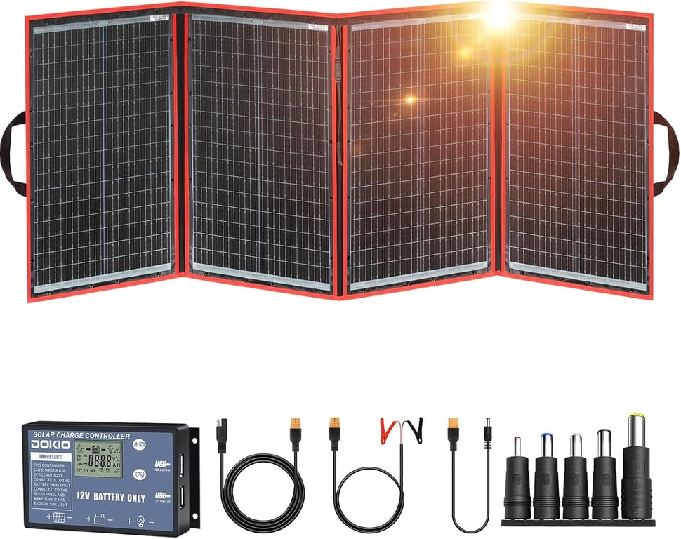 DOKIO 200W Foldable Solar Panel Kit