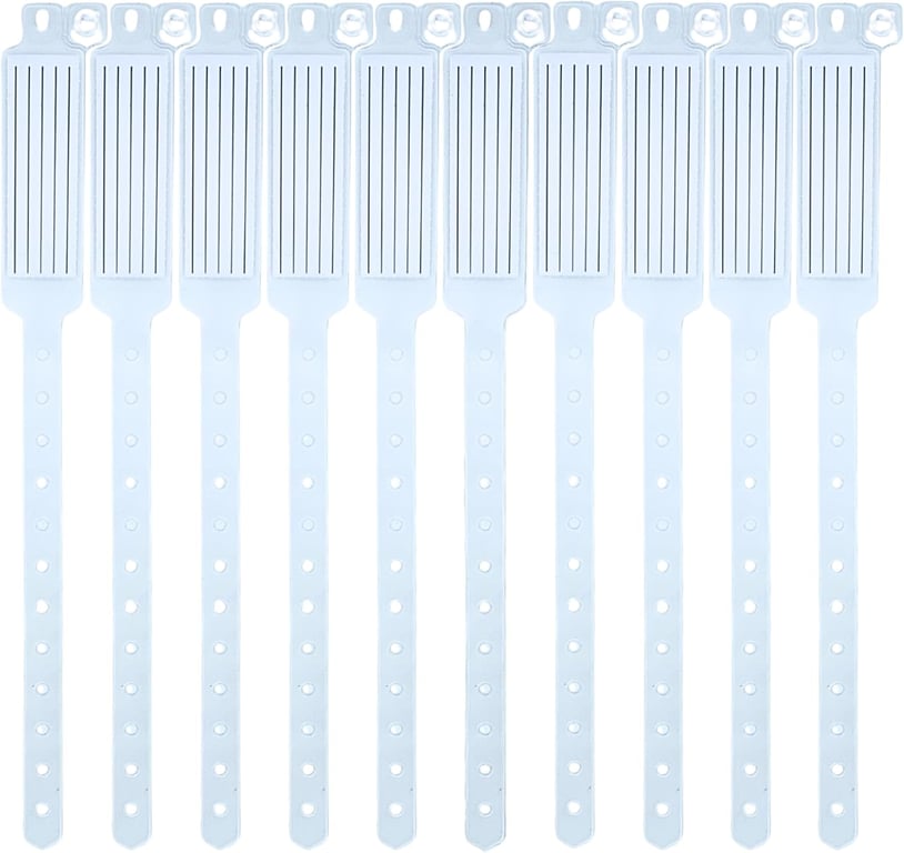 | Safety & Identification Wristbands for Kids and Adults, Water Durable, Single Use, PVC Medical Quality,10 Count, Clear