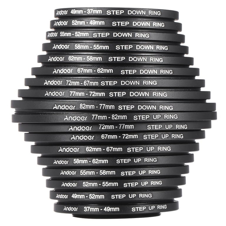 Andoer Step Up/Down Lens Adapter Ring Kit