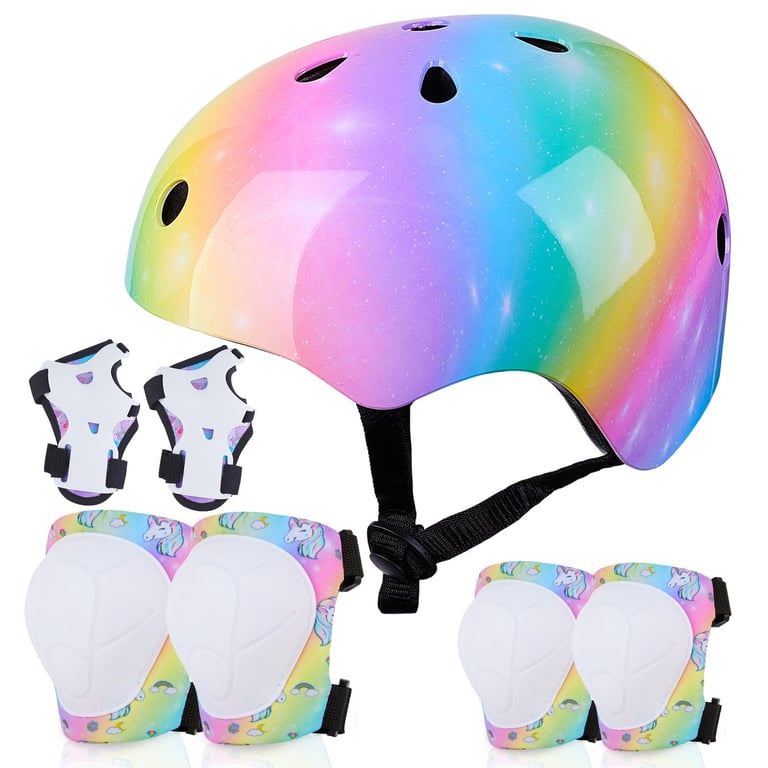 FIODAY Kids Unicorn Helmet & Pad Set