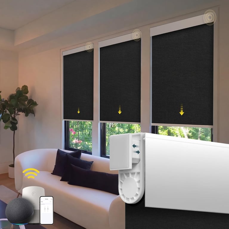 Hapadif Motorized Roller Blind (Black)