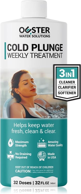 Bio Ouster 3in1 Weekly Cold Plunge Water Treatment - Cleaner, Clarifier, and Softener for Cold Plunge and Ice Bath - Water Stabilizer for Fresh, Crystal Clear Water - Made in USA (32oz)