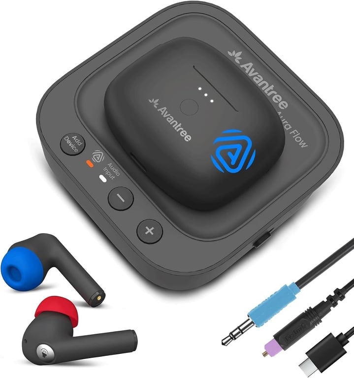 Avantree Aura Focus – Auracast Wireless TV Earbuds with Transmitter