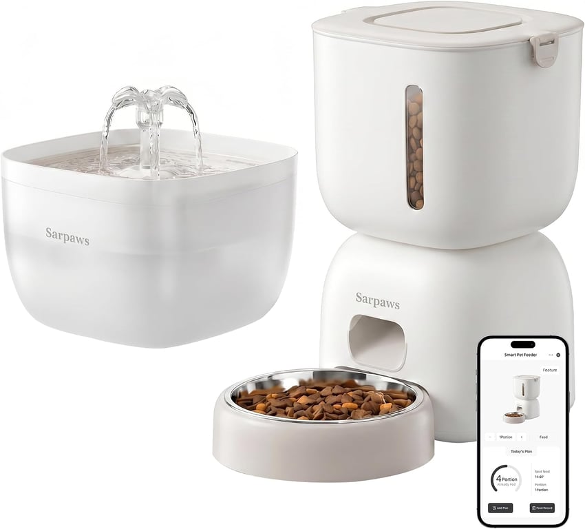 Sarpaws Cat Feeder and Fountain Set