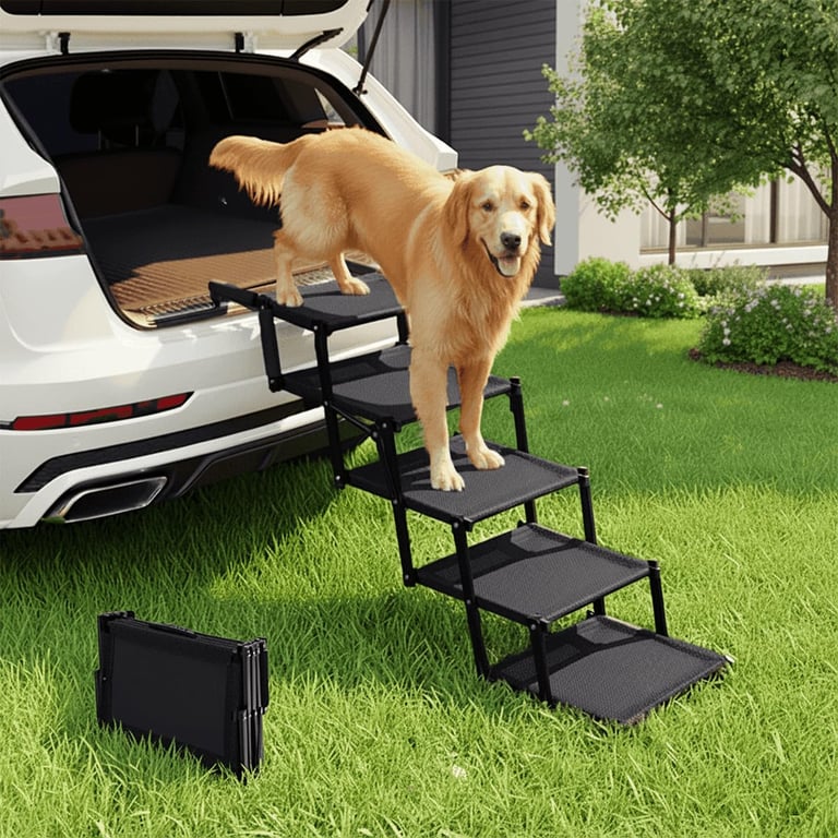 Oiilores Extra Wide Dog Stairs
