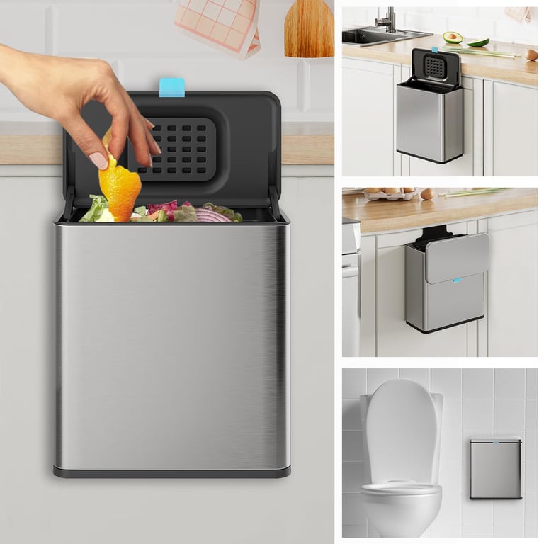 LINSSEN Stainless Steel Hanging Trash Can