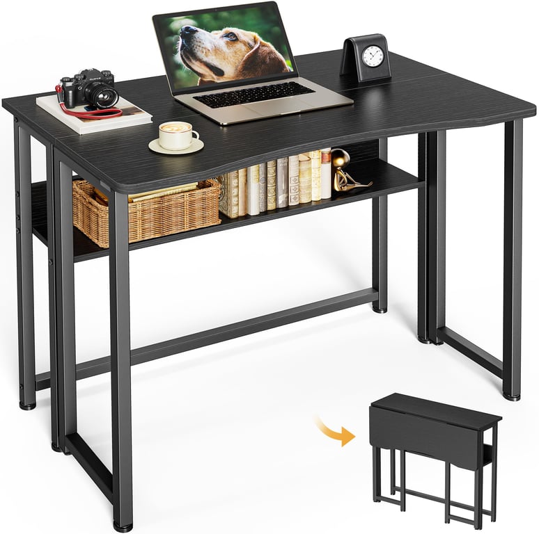 Huuger Folding Desk with Storage