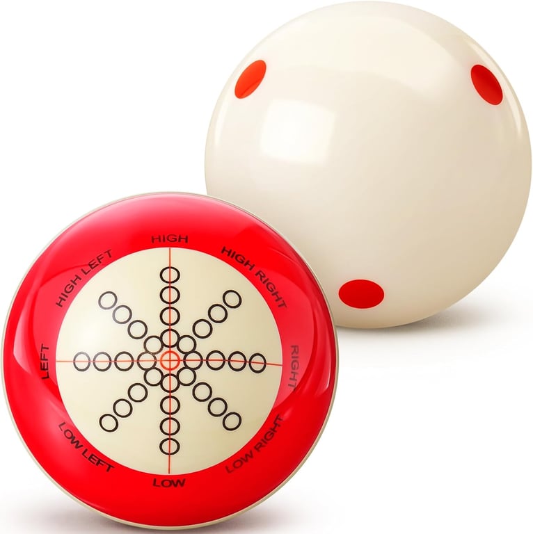 Gemscream 2 Pcs Billiards Cue Ball with Dots Practice Training Artifact Regulation Size 2-1/4" Training Pool Balls for Sports Billiard Table Accessories Games