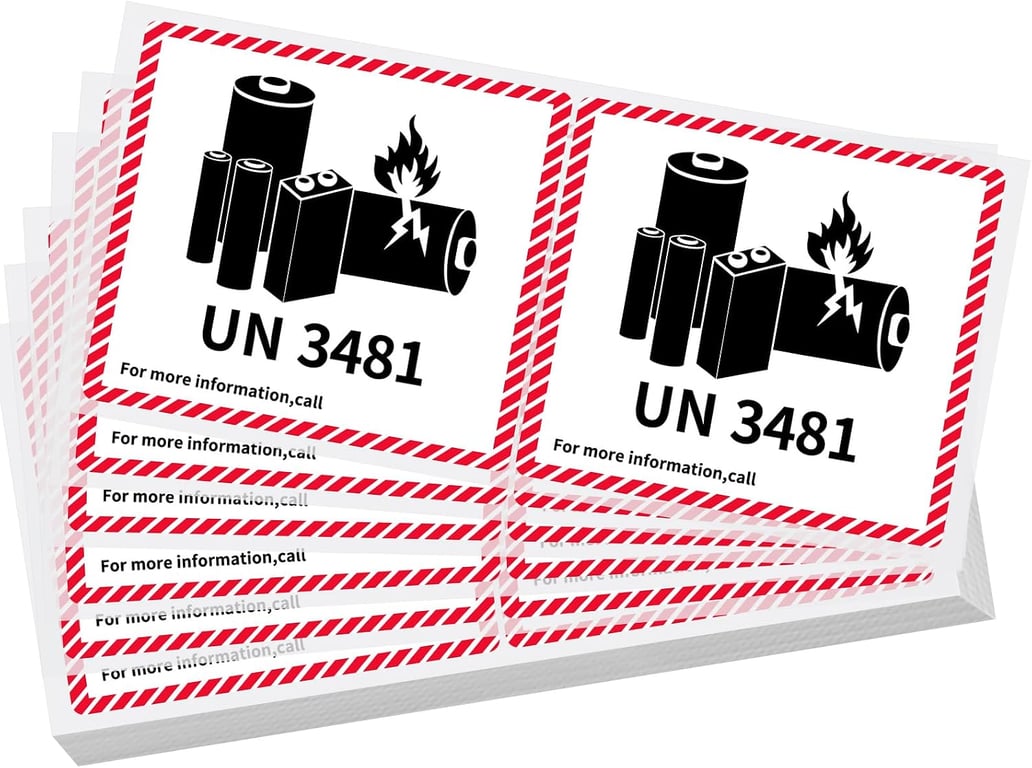 Dunzoom UN3481 Battery Labels