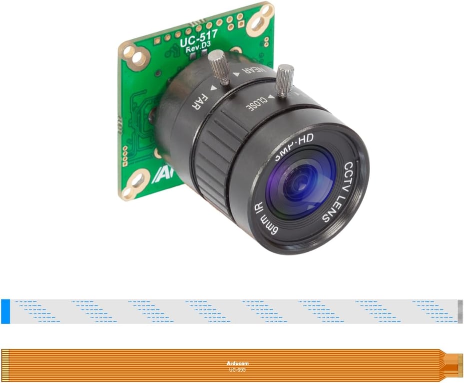 Arducam IMX477 Pi HQ Camera for Raspberry Pi 5, Comes with a 1/2.3” 6mm Focal Length CS Lens, Widely Compatible with Raspberry Pi 4B, 3B+, Zero